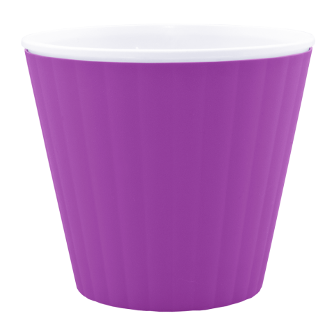 Вазон Ибис  Ø13 см фиолетовый с белой вставкой 1 л Алеана (114012)