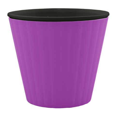 Вазон Ибис  Ø13 см фиолетовый с чёрной вставкой 1 л Алеана (114012)