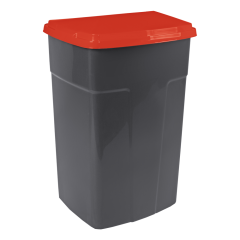 Бак мусорный 90 л чёрный-красный Алеана 122062