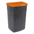 Бак мусорный 90 л чёрный-оранжевый Алеана 122062