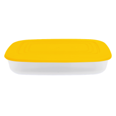 Контейнер для пищевых продуктов 0,95 л прямоугольный жёлтая крышка Алеана 167023