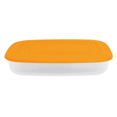 Контейнер для пищевых продуктов 1,5 л прямоугольный оранжевая крышка Алеана 167024
