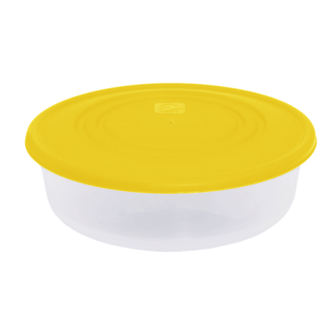 Контейнер для пищевых продуктов 1,025 л круглый жёлтая крышка Алеана 167034