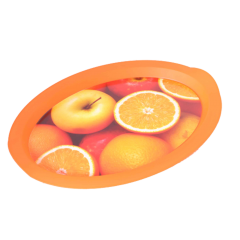 Поднос овальный с декором апельсины 47х35х3,5 см Алеана 167403