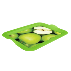 Поднос прямоугольный с декором яблоки 46,5х36,5х3,5 см Алеана 167404