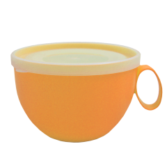 Чашка с крышкой 0,5 л 14х12х8 см оранжевая Алеана 168006