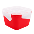 Контейнер с зажимом Фиеста 0,9 л квадратный красная крышка Алеана 168052