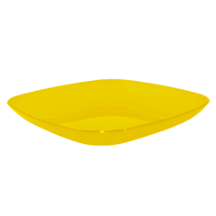 Тарелка 0,9 л 25х25х3 см жёлтая прозрачная Алеана