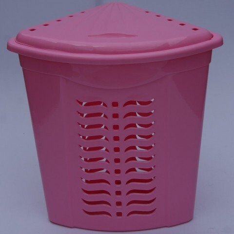 Корзина для белья угловая розовая, Ал-Пластик, Арт.: 307